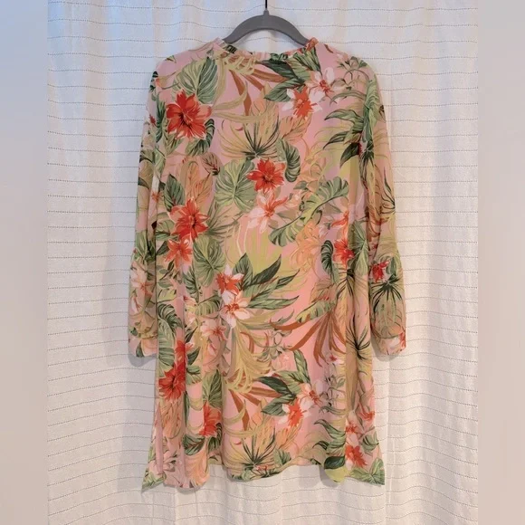 J. Jill Pink Tropical Floral Mini Dress Size Medium - Picture 4 of 4
